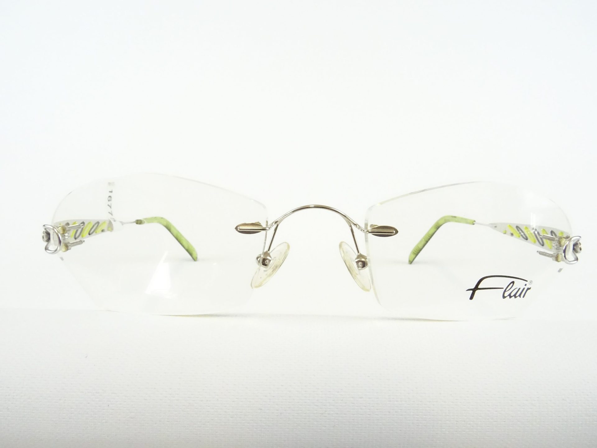 Brille silber, ausgefallen Brillengestell Damen rahmenlos und elegant Marke FLAIR 872 Gr. M