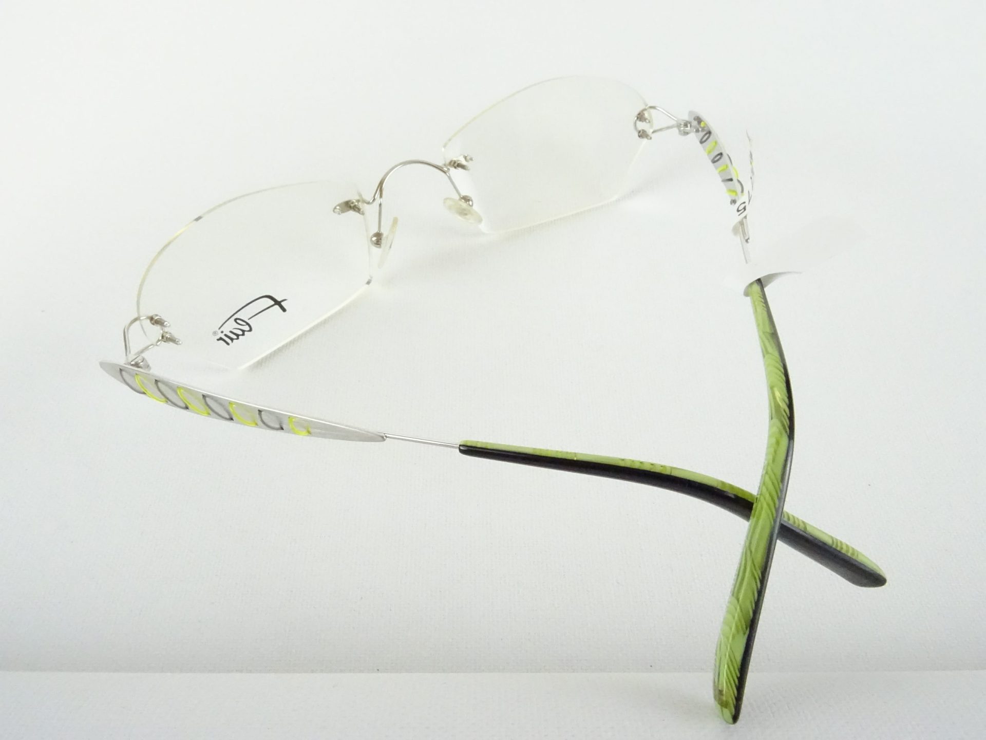 Brille silber, ausgefallen Brillengestell Damen rahmenlos und elegant Marke FLAIR 872 Gr. M – Bild 3