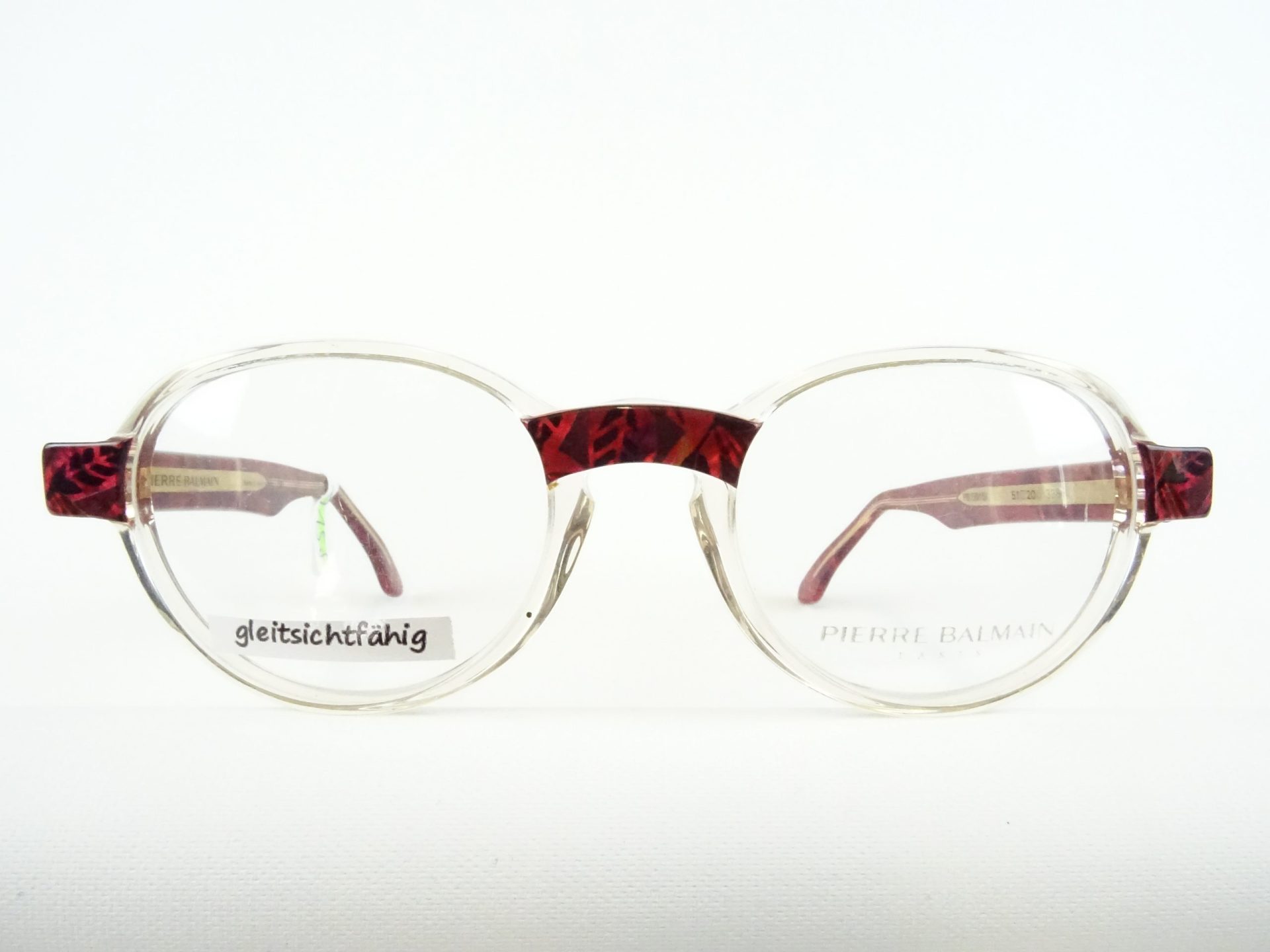 PIERRE BALMAIN Brillengestelle transparent, ausgefallene Damenfassungen runde Glasform Gr. M