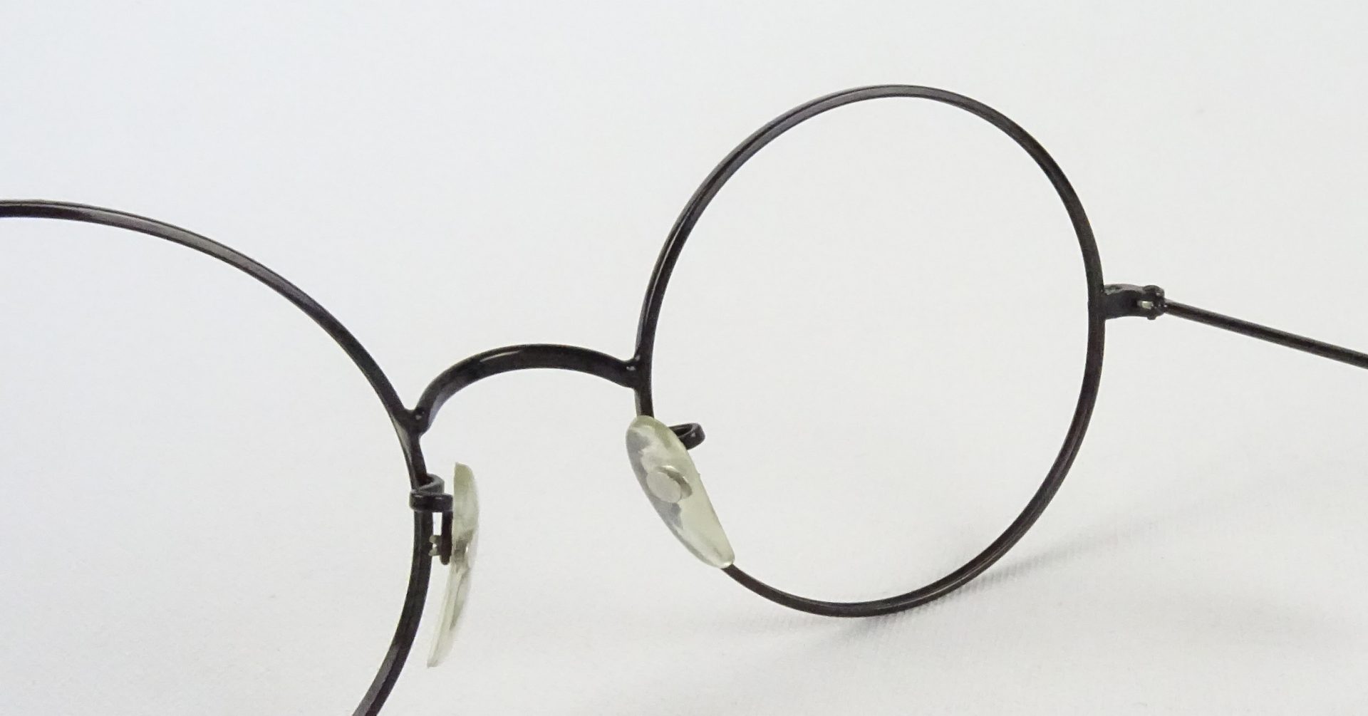 "Nickelbrille" schwarze Brille rund Professorbrille Metallgestell Brillenfassungen kreisrunde Gläser Gr. M – Bild 5