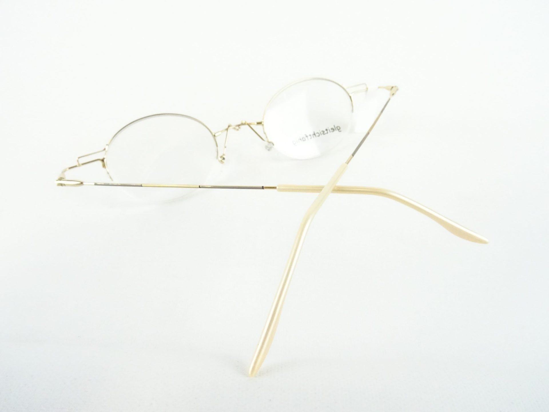 Filigrane Damenfassung zarte Brille kleine ovale-runde Form ohne unteren Rahmen gleitsichtgeeignet Bicolor Gr. M – Bild 5