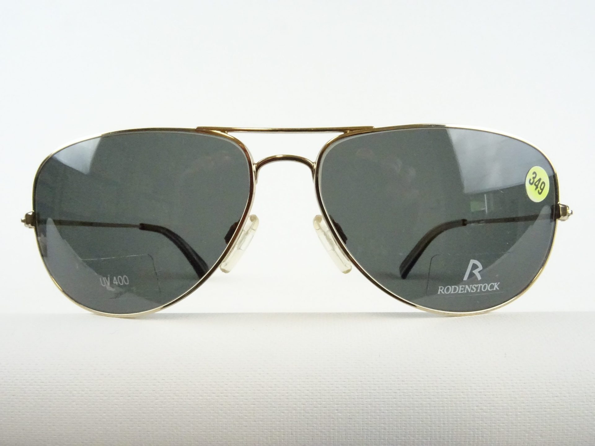 RODENSTOCK Sonnenbrille Pilotform Metallrand goldfarben Kunststoffgläsern 85% graugrün unisex Gr. M