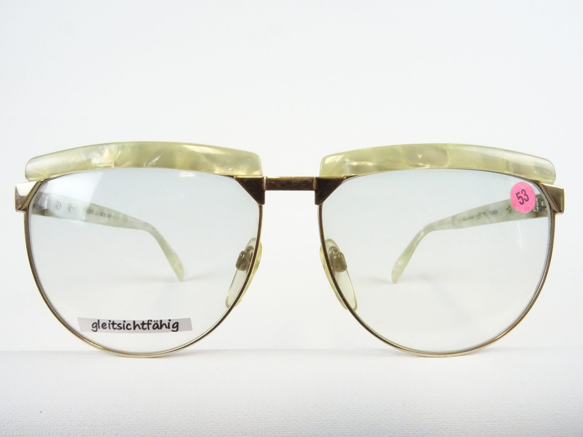 SILHOUETTE 6076 extravagante Luxusbrille Damen Brillenfassung riesige Glasform Materialmix gold perlmuttfarben Rarität Gr. L