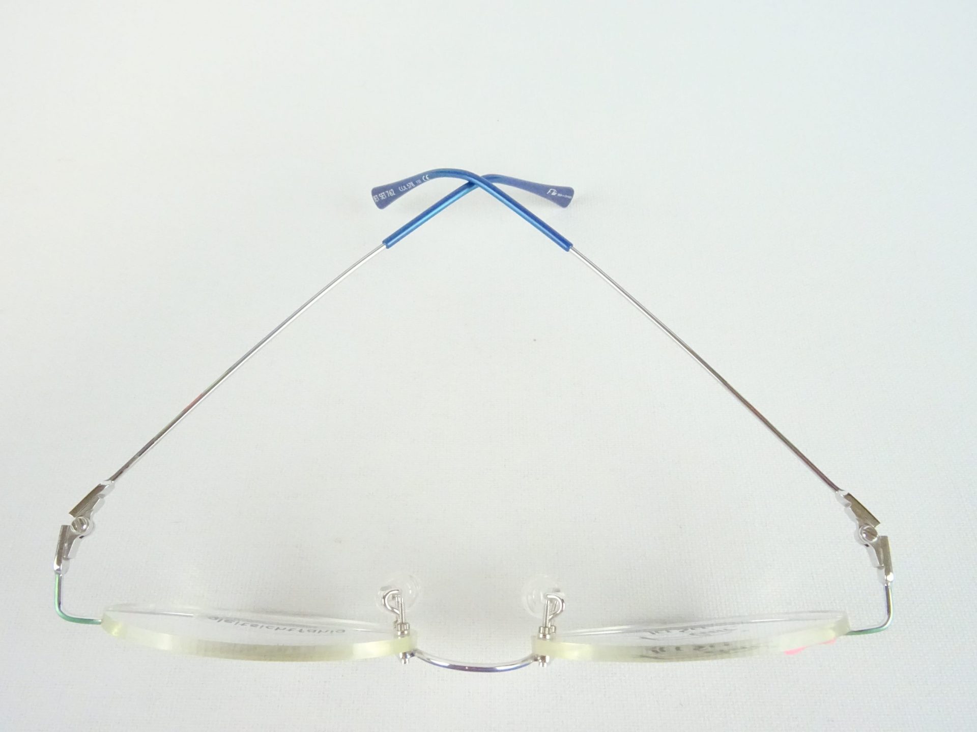 FLAIR 762 ovale Damenfassung Brillengestelle Brille Metallgestell federleicht knallig blau bunt leicht nur mit Unterrand Gr. M – Bild 3