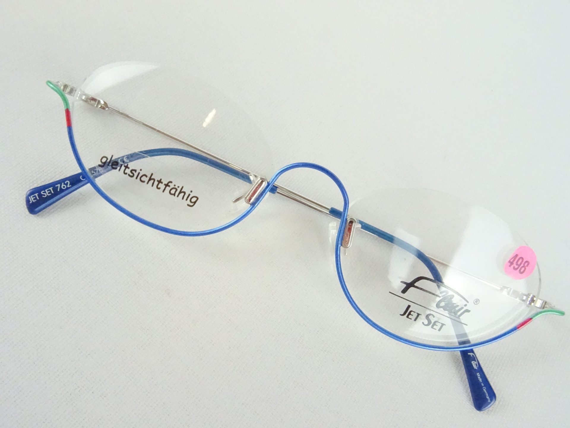 FLAIR 762 ovale Damenfassung Brillengestelle Brille Metallgestell federleicht knallig blau bunt leicht nur mit Unterrand Gr. M – Bild 2