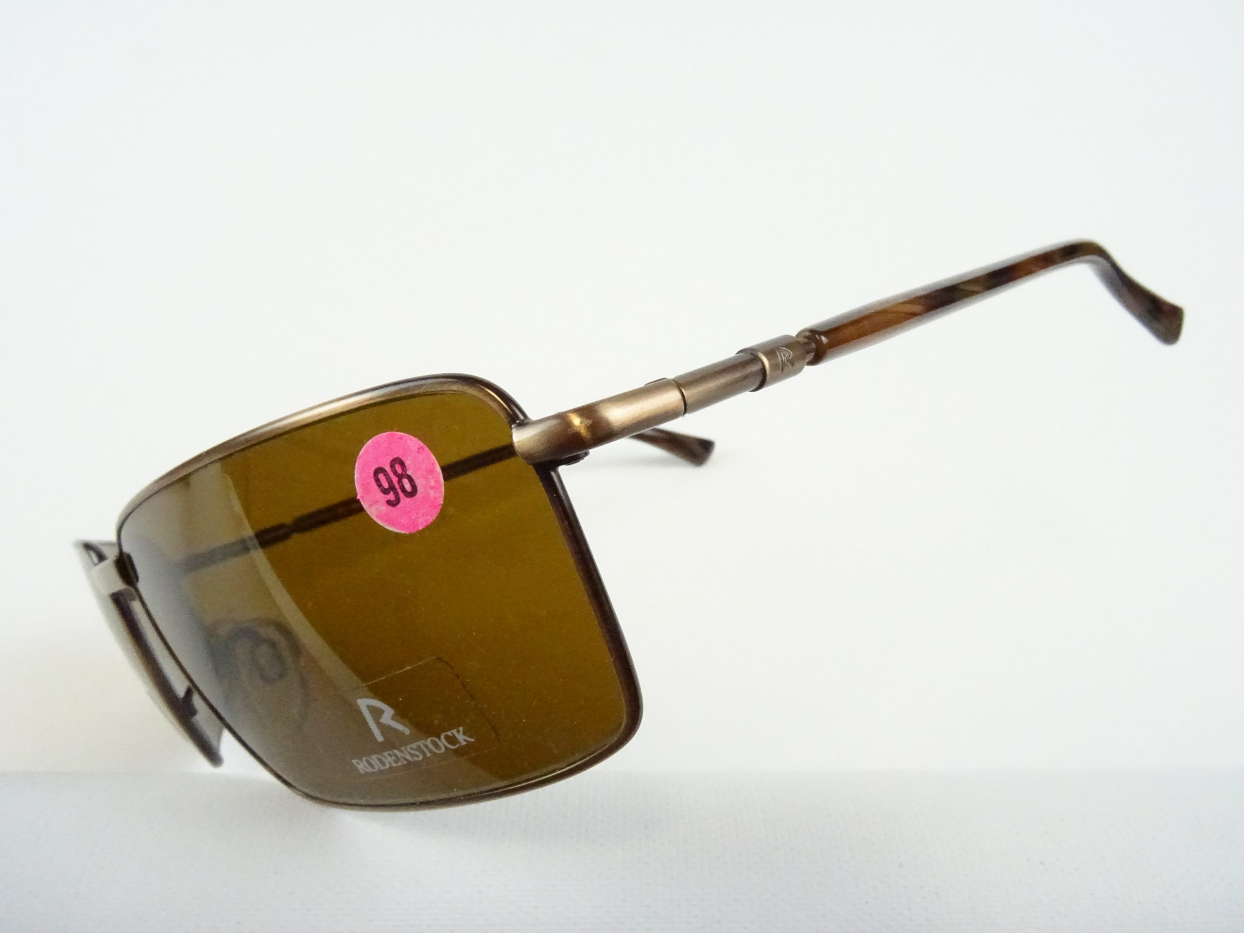 Brillen Sonnenbrille Form Herren Gr. 400 – sportlich SUN Vintage Gläser UV braun Contrast eckige M Welt Metallfassung curved RODENSTOCK
