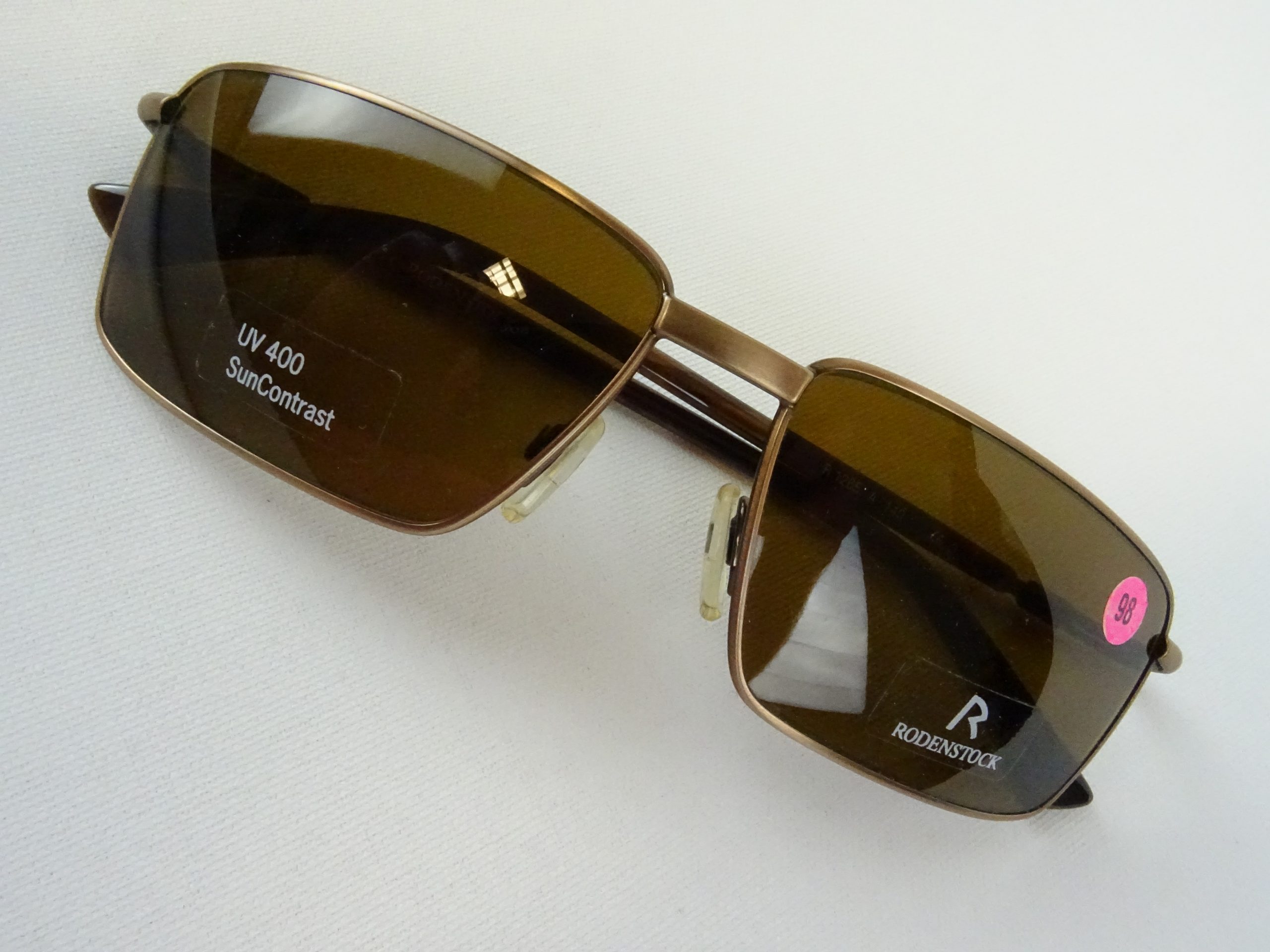 RODENSTOCK Herren Sonnenbrille SUN Contrast Vintage Brillen M Welt Gr. Metallfassung Form sportlich curved eckige – Gläser braun UV 400