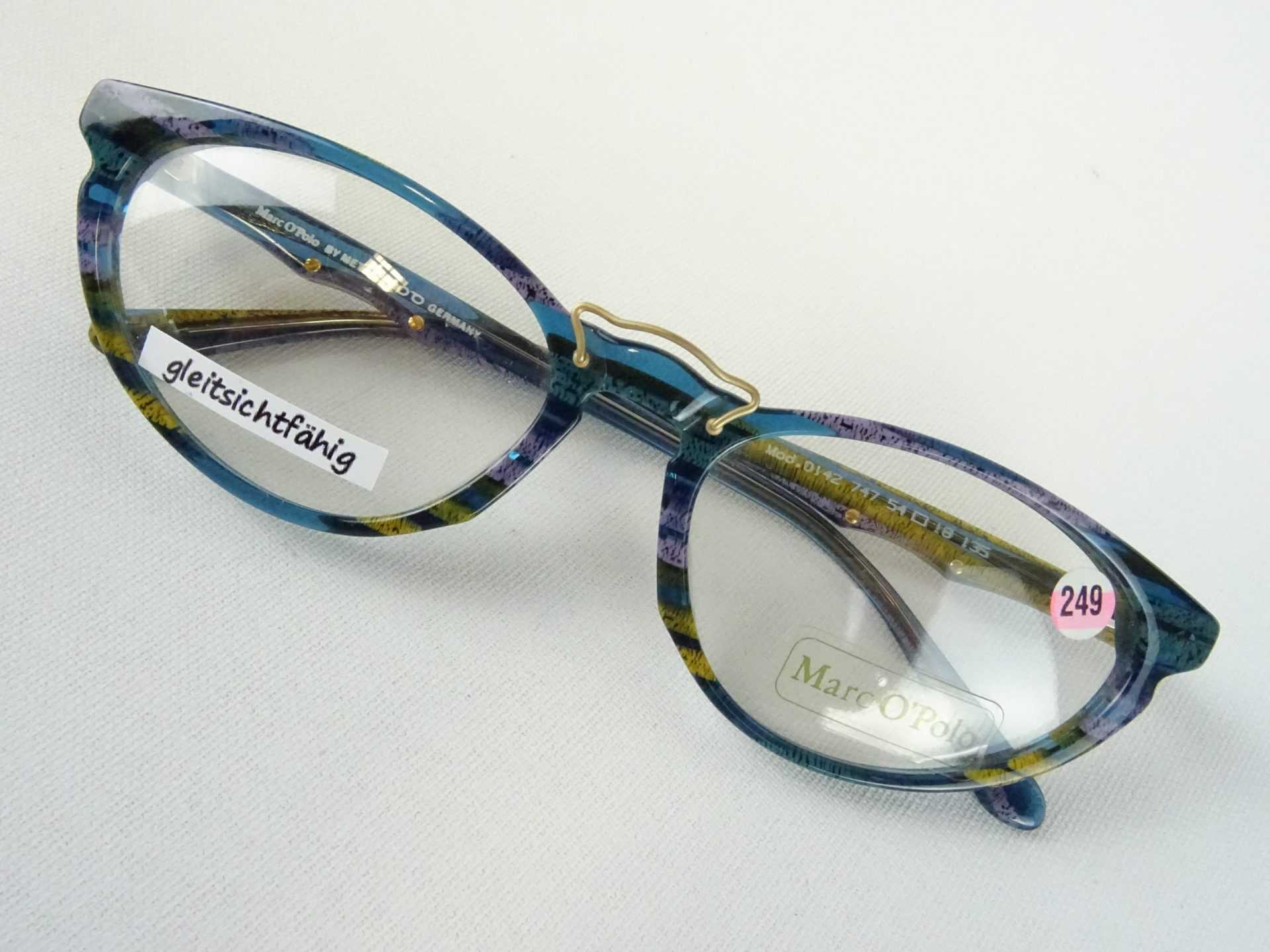 MARC O' POLO Brille Damen Markengestell Brillenfassung Kunststoff lila-blau ausgefallene Cateyeform Gr. M – Bild 2