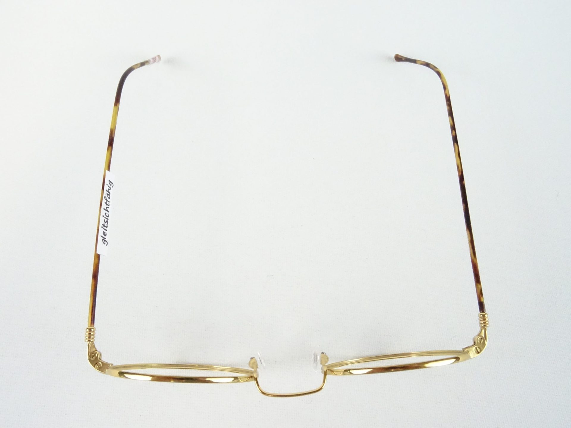 KOBERG & TENTE Unisex Brille rund Professorbrille sehr selten, Brillenfassungen kreisrunde Gläser filigran gold braun Gr. S – Bild 5