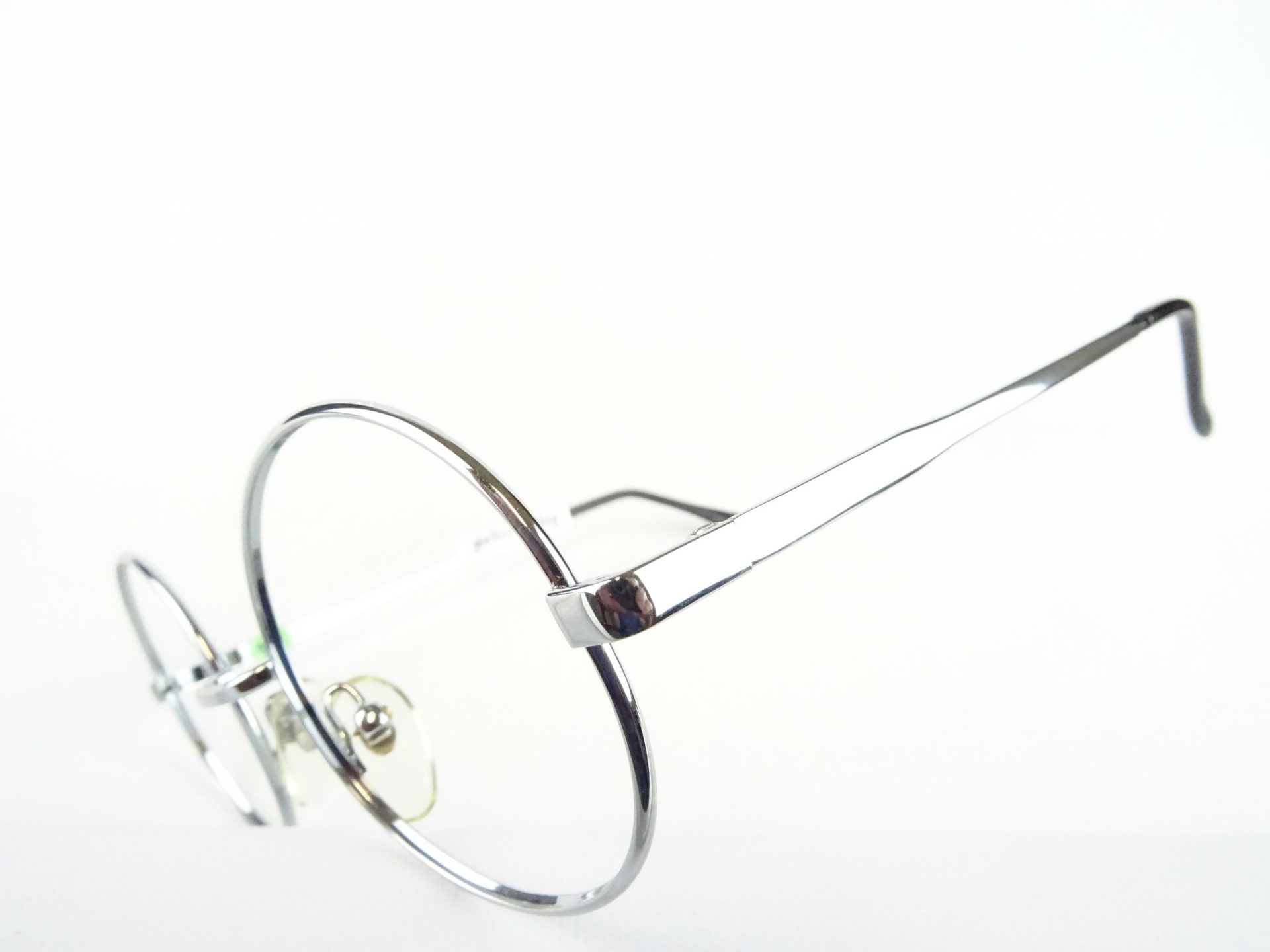 "Nickelbrille" Unisex Brille rund Professorbrille Metallfassung silberfarben, Brillenfassungen kreisrunde Gläser Gr. S – Bild 3