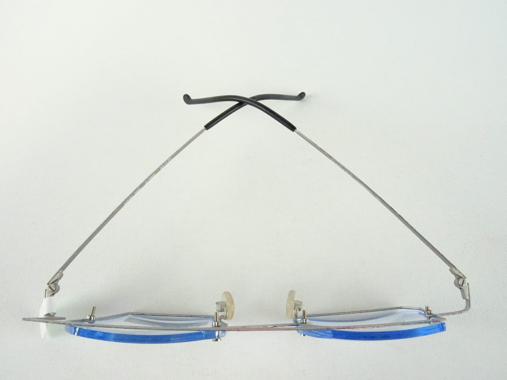 Brillengestelle verrückte Brillengestelle Metallfassung blau-lila Marke TAKE OFF asymetrische Bohrbrille crazy Design Gr. M – Bild 6