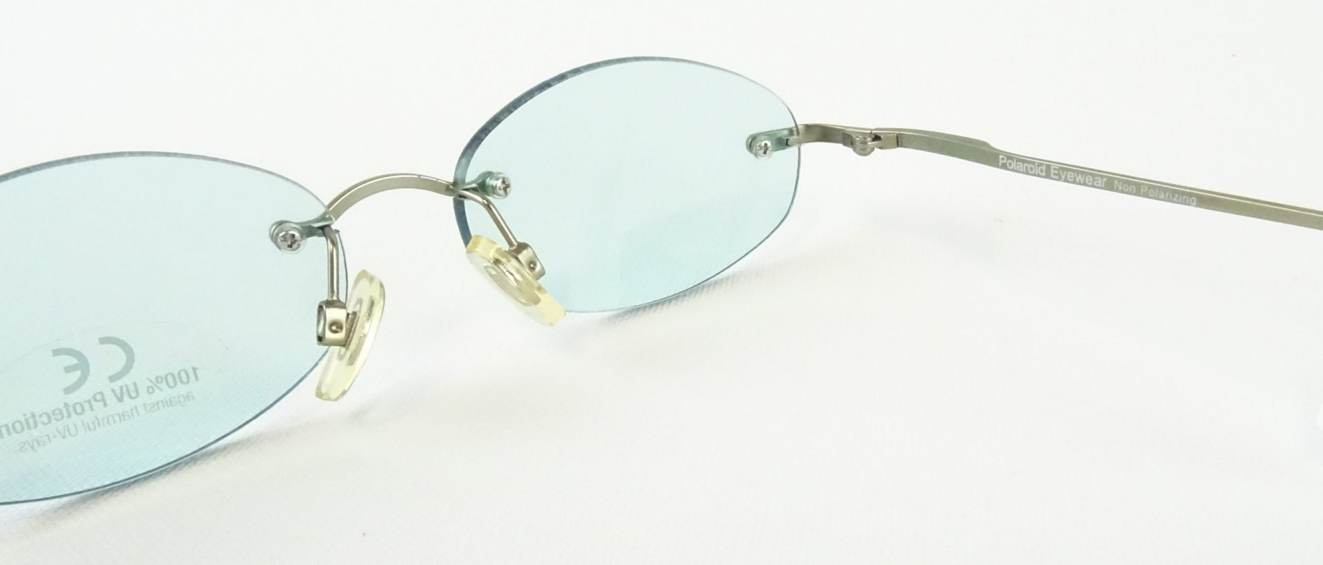 POLAROID kleine randlose Sonnenbrille mit hellblau getönten Gläsern und 100 % UV Schutz Damensonnenbrillen Gr. S – Bild 4