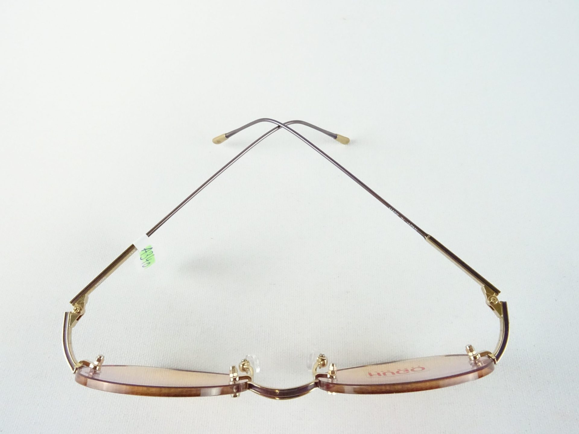 HUGO BOSS rahmenlose runde Damen Sonnenbrille mit Verlauftönung Gläser lila-orange Sonnenbrillen Designerfassung Gr. M – Bild 6
