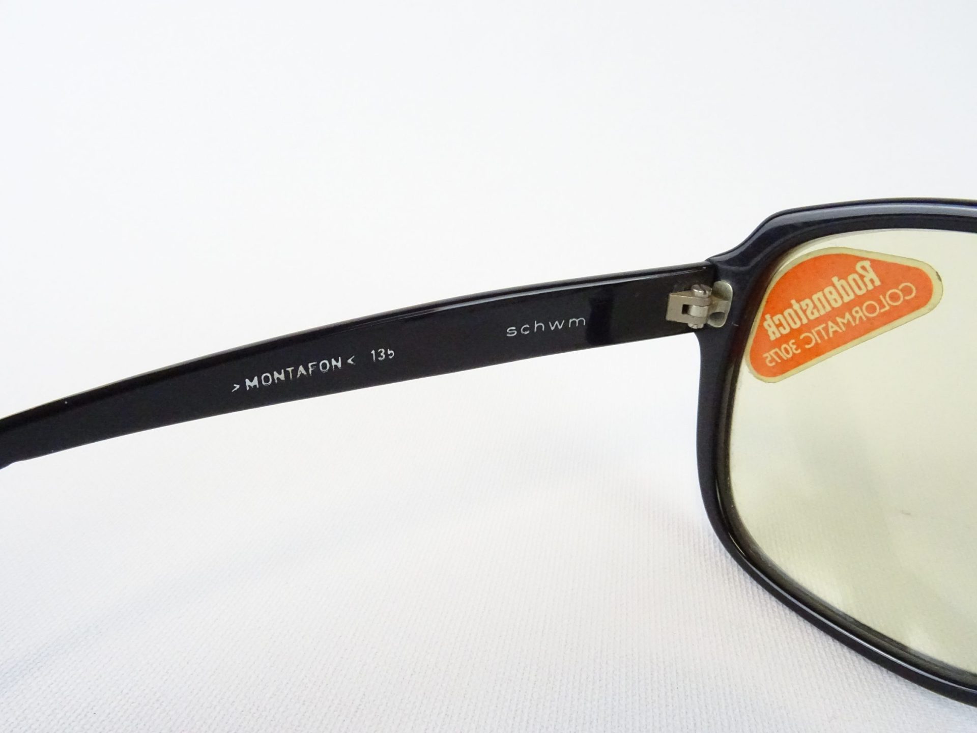 RODENSTOCK Montafon Sonnenbrillen XXL Form Herrenfassung 70er 70s Mineralglas colormatic Kunststoffgestell schwarz Rarität Gr. L – Bild 5
