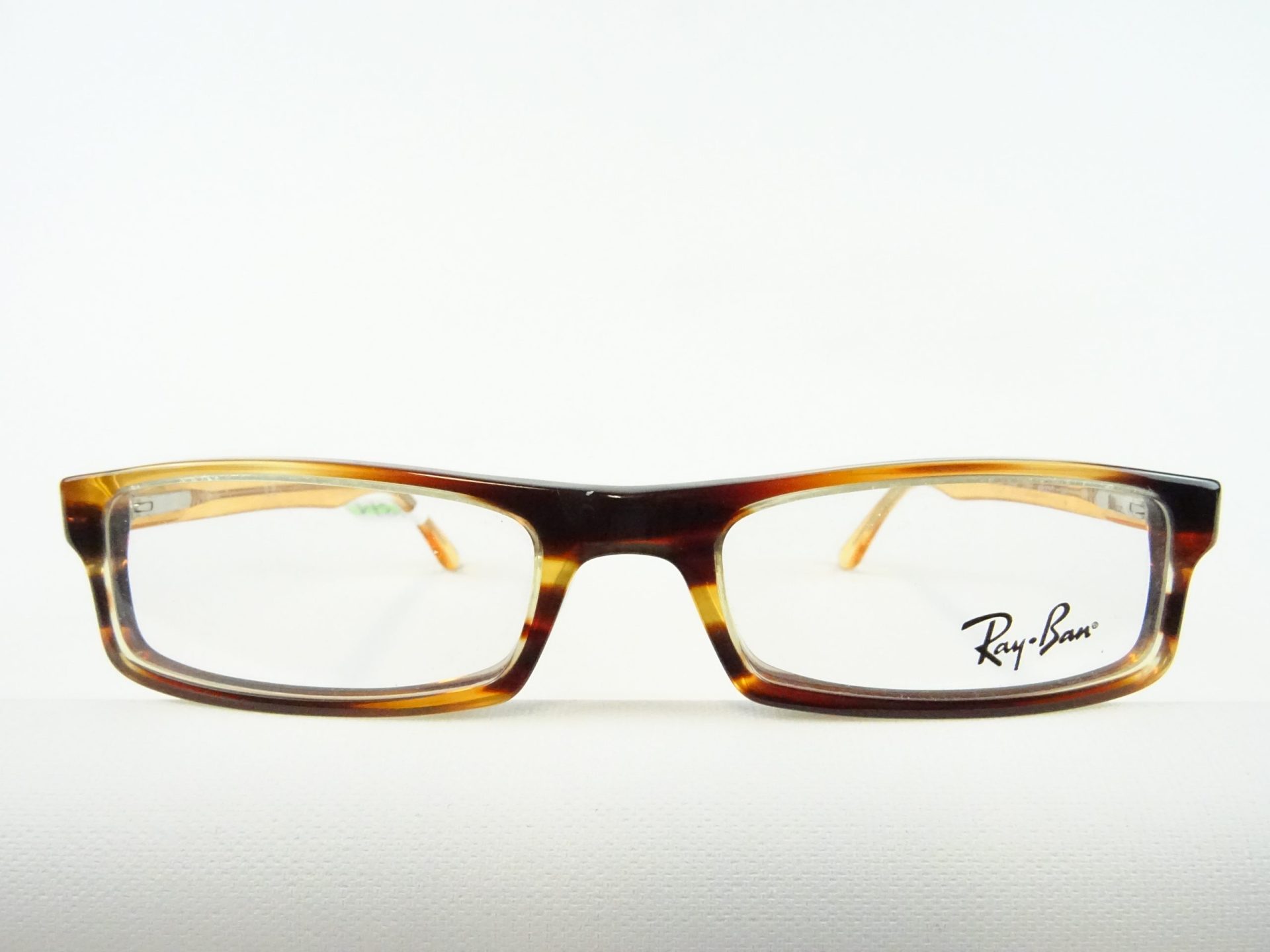 RAY BAN havanna-braune Herrenbrillen Markenfassungen Brillengestell für Kinder Kunststoffgestelle schmale eckige Form Gr. S
