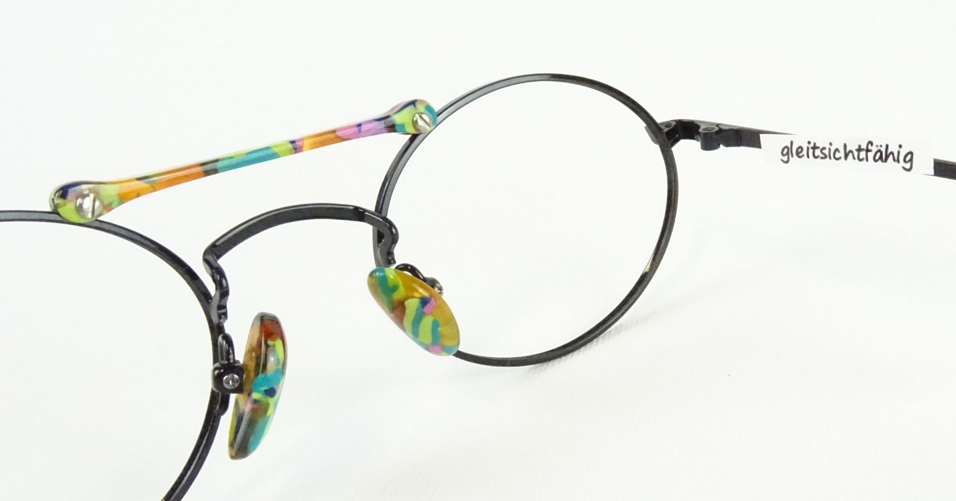 ESCHENBACH freche Brille Brillenfassungen Metallgestelle schwarz bunt ovale Form mit Doppelsteg unisex tragbar Gr. M – Bild 4
