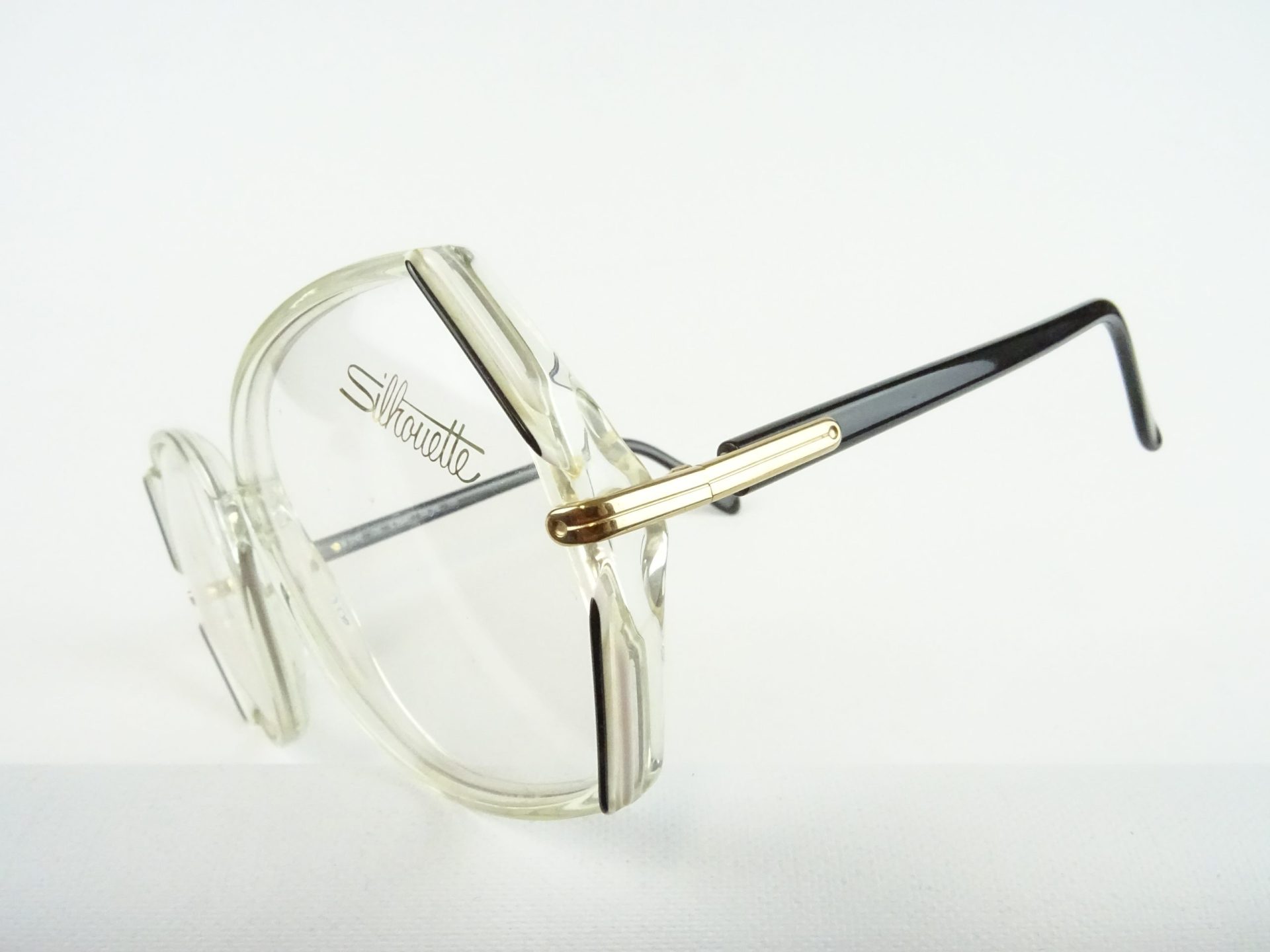 Damenbrille SILHOUETTE 1242 Brillenfassung riesige Glasform schwarz-weiß Vintage Brillengestelle Gr. M – Bild 7