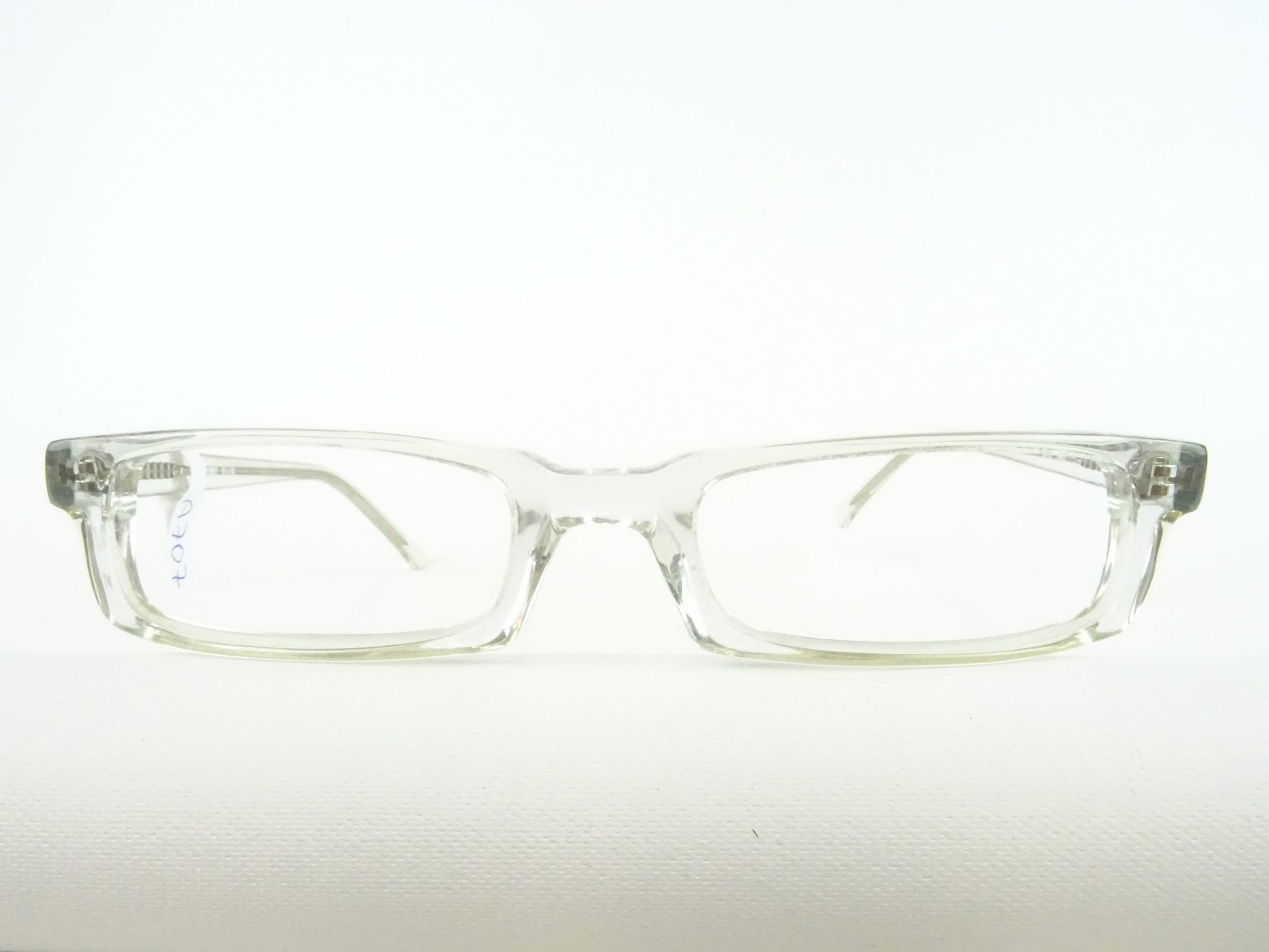 Transparente schmale rechteckige Brillenfassung Brillengestell Brillen für Damen und Herren durchsichtig aus Kunststoff Gr. M