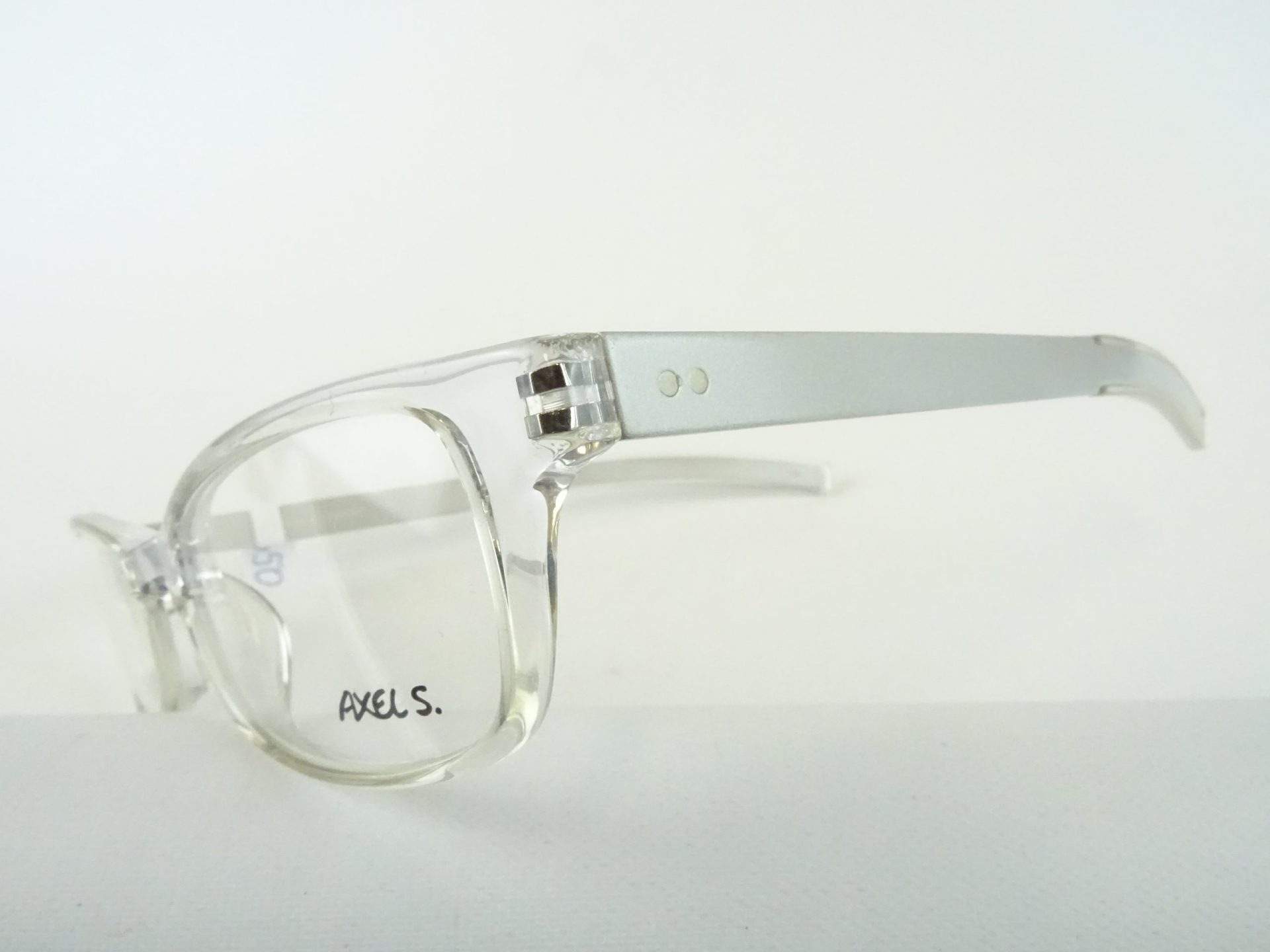 Transparente Brille schmale Brillenfassung durchsichtig Kunststoffgestell mit Steckbügeln geeignet unter Mütze und Helm Gr. M – Bild 7