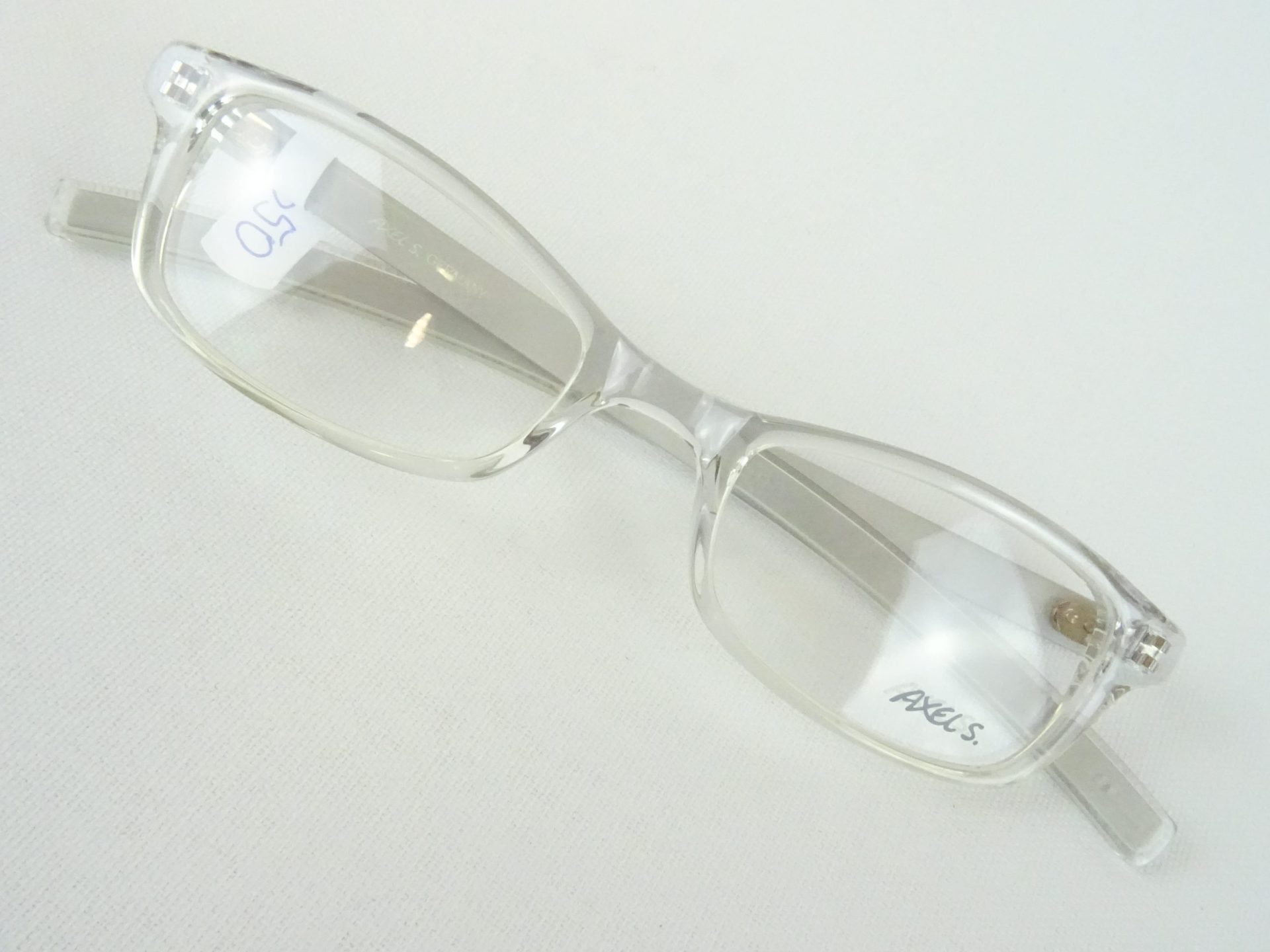 Transparente Brille schmale Brillenfassung durchsichtig Kunststoffgestell mit Steckbügeln geeignet unter Mütze und Helm Gr. M – Bild 2