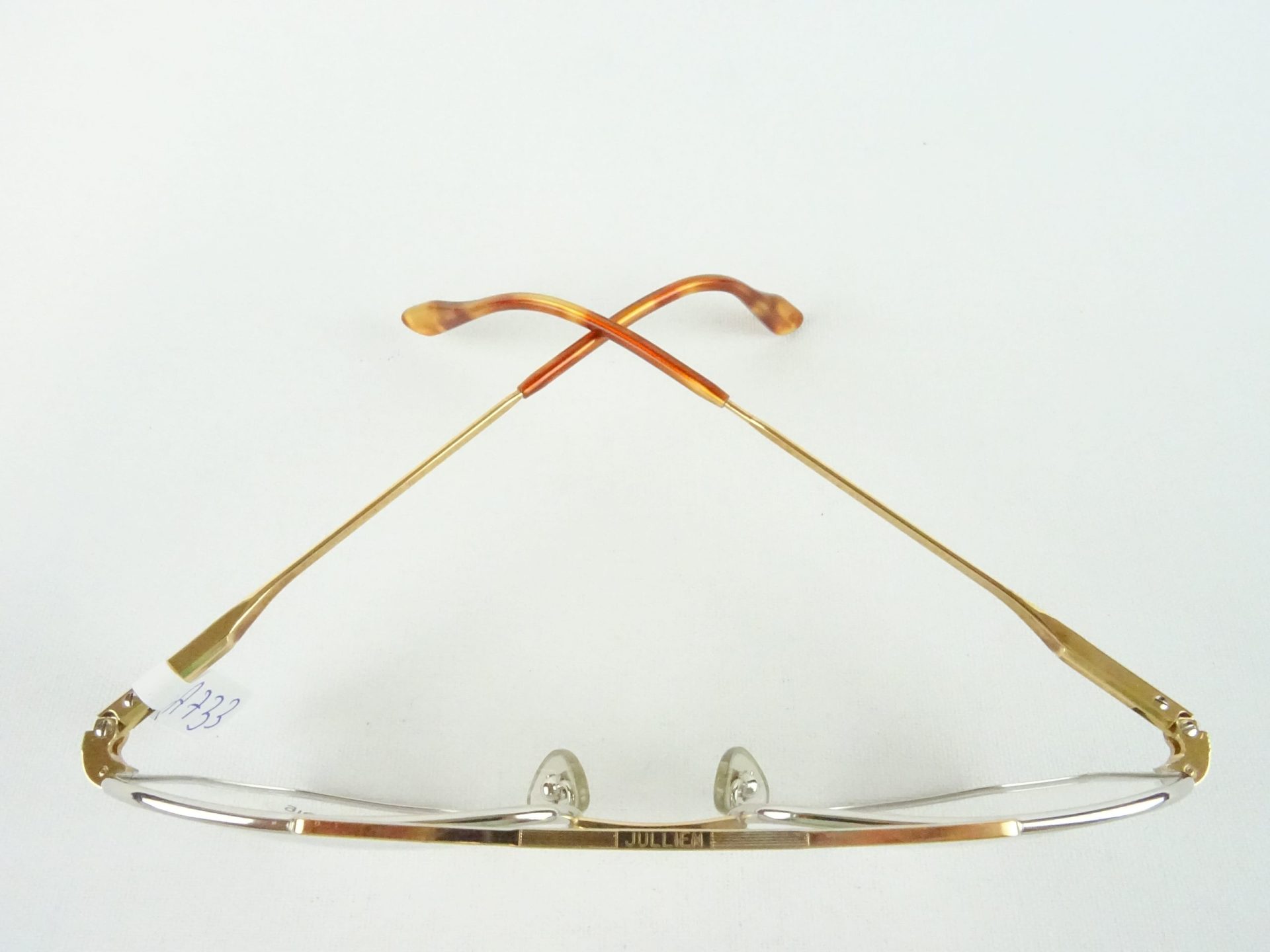 Henry Jullien Brillengestelle Bicolor Luxusbrille mit Golddoublé Herrenfassungen sportlich stabil für große breite Kopf-Gesichtsform Gr. L – Bild 3
