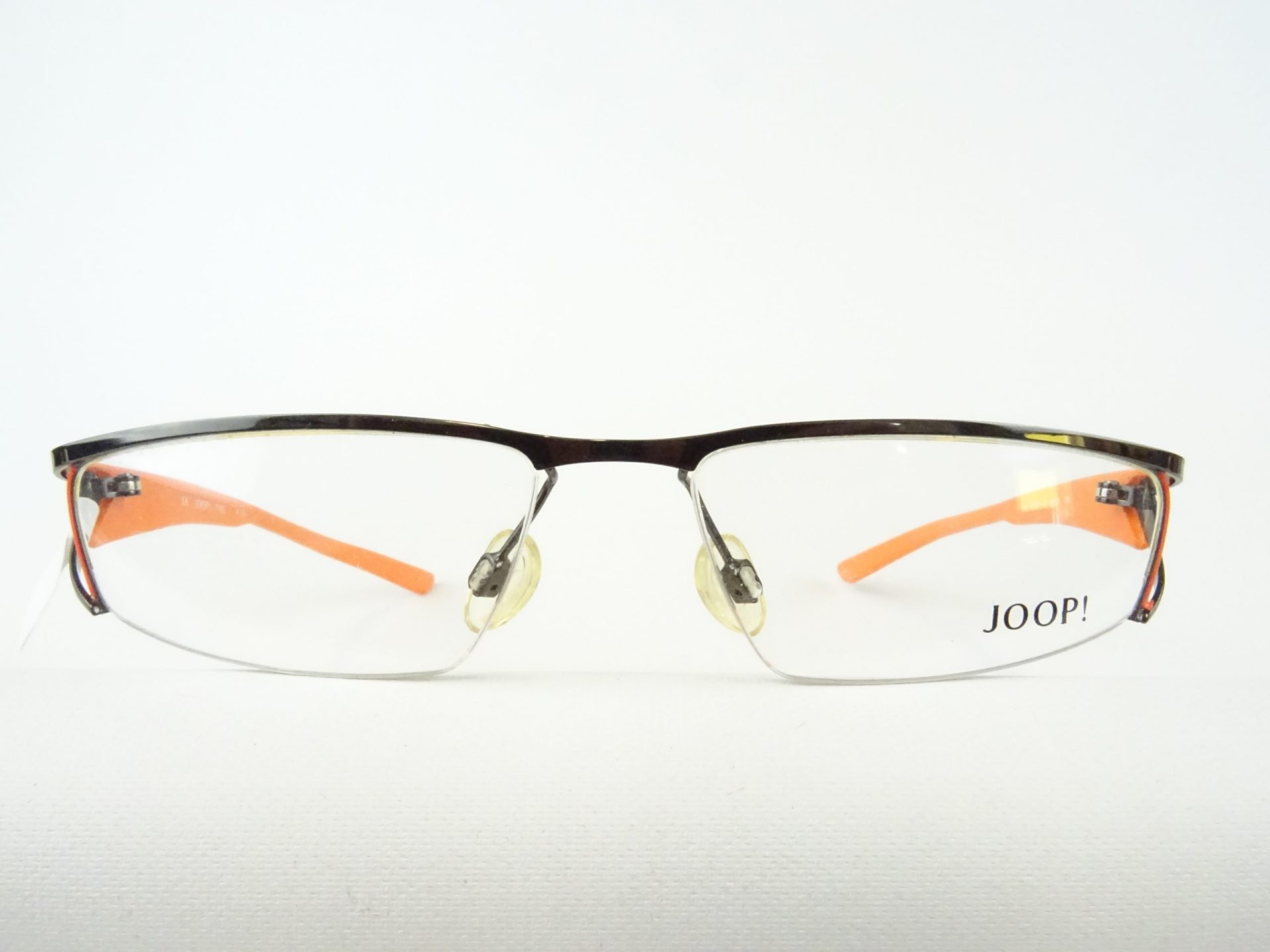 JOOP Brillen Mod 83032 Designer ausgefallene Brillenfassungen silbergrau-orange für kleines Gesicht, Steckbügel Gr. S