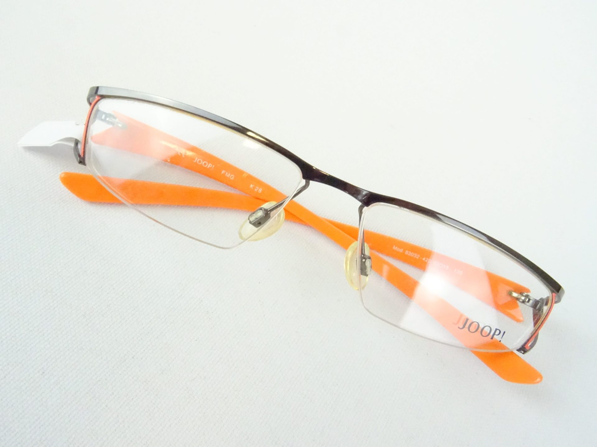 JOOP Brillen Mod 83032 Designer ausgefallene Brillenfassungen silbergrau-orange für kleines Gesicht, Steckbügel Gr. S – Bild 2