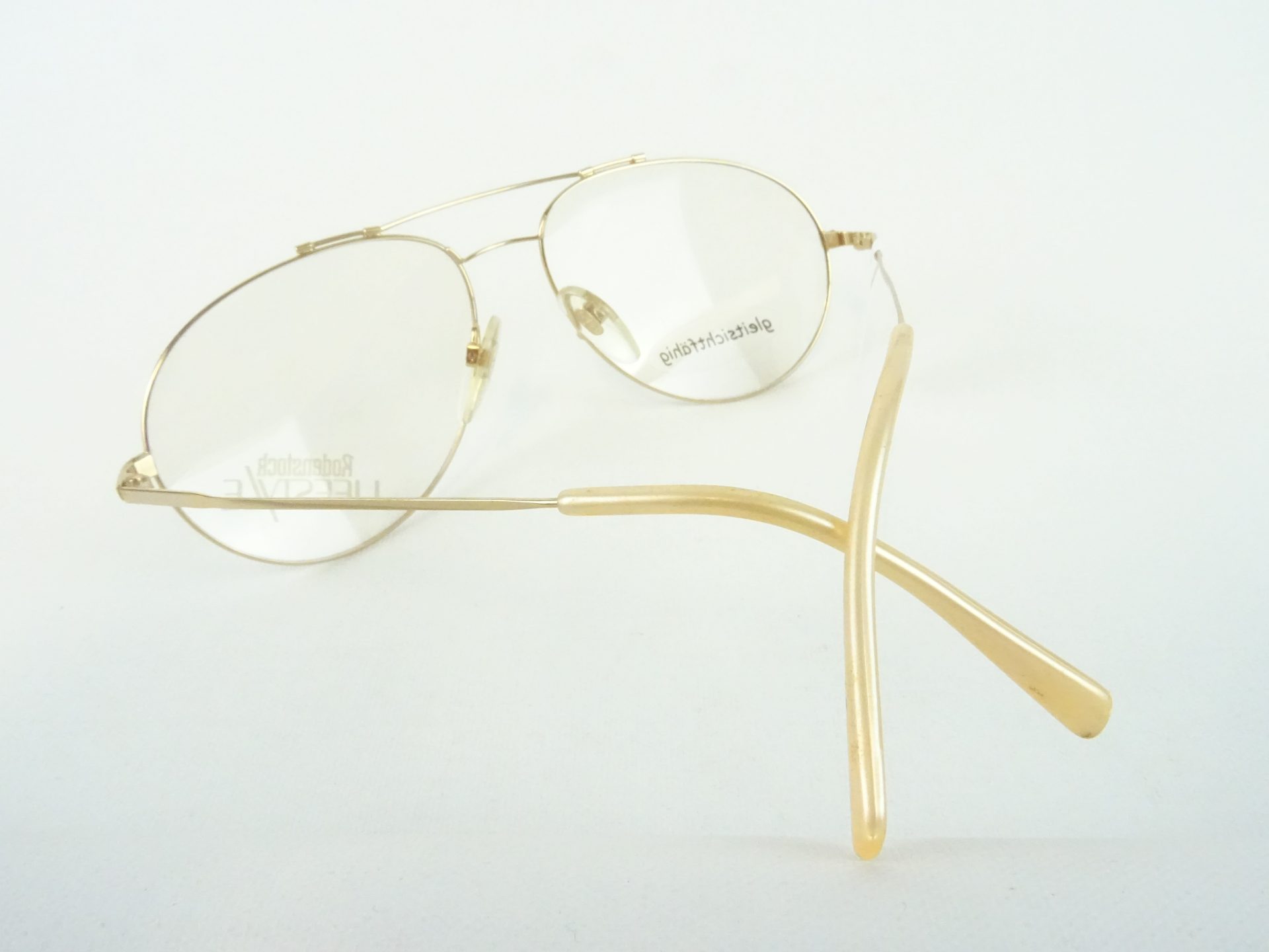 Rodenstock Lifestyle Pilotform weiß-gold 70er Jahre Metallgestell Vintagefassung Fliegerbrille große Gläser Gr. M – Bild 4
