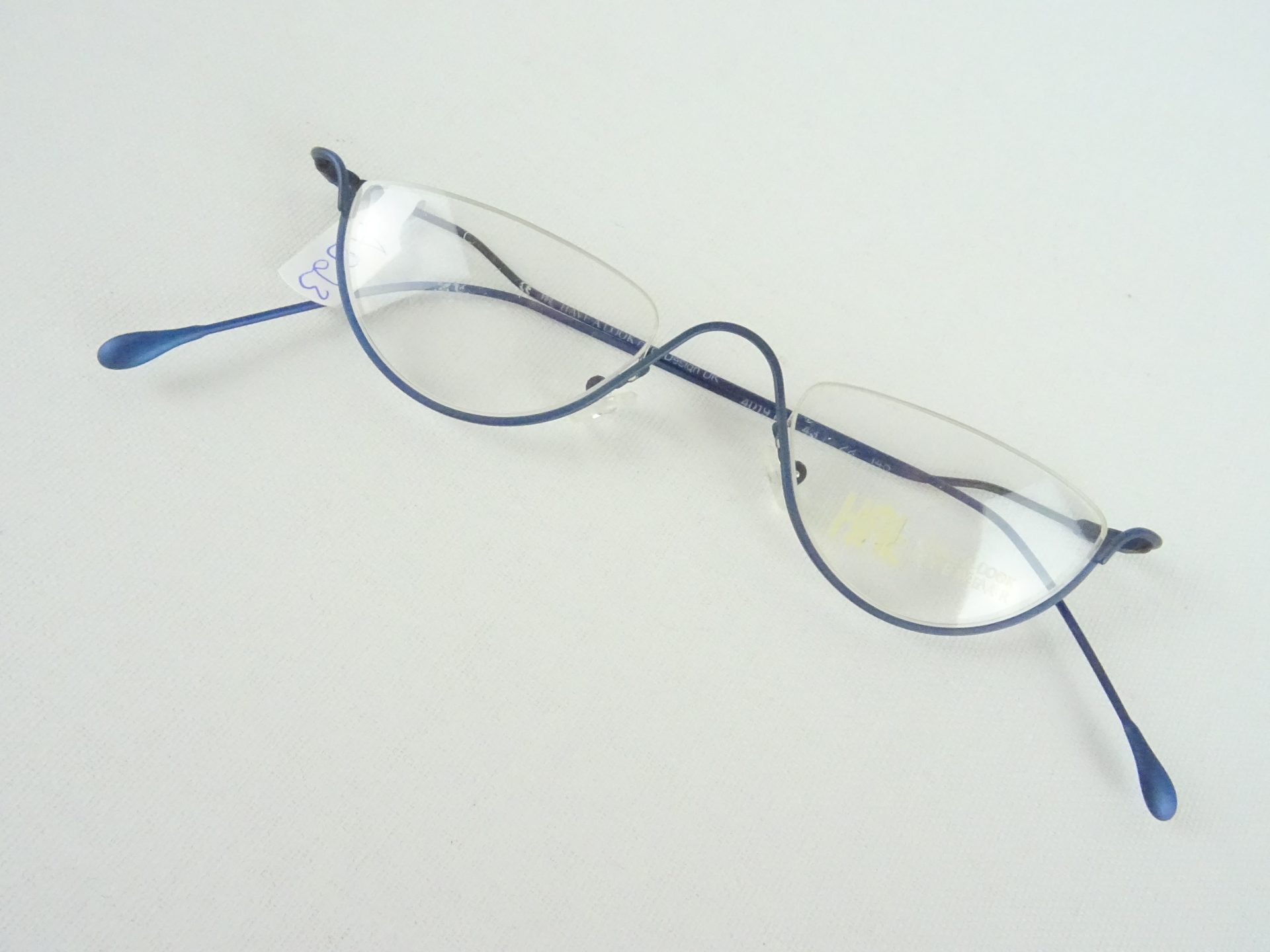 Blaue Halbbrille Lesebrillen Damen Metallgestell halbrandlos kleines/schmales Gesicht Gr. S – Bild 2