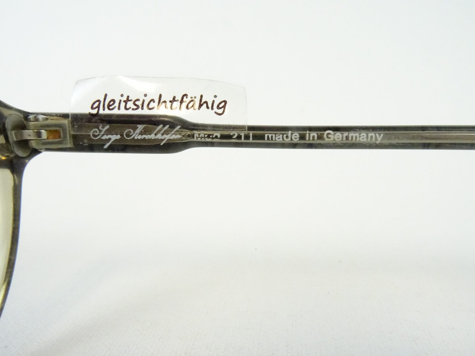 Serge Kirchhofer graue Brille Herrenfassung Pilotform grosse Gläser Kunststoffgestell Luxusbrillen 70er NOS breite Kopfform Gr. L – Bild 5