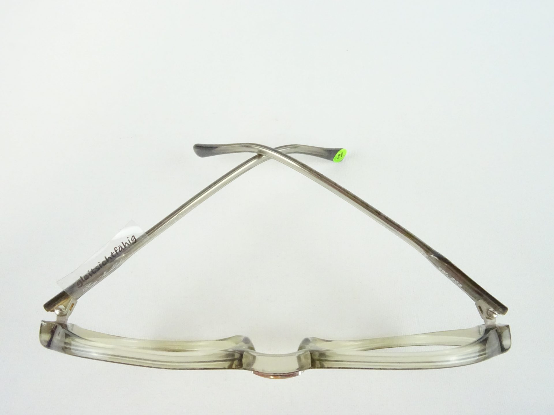 Serge Kirchhofer graue Brille Herrenfassung Pilotform grosse Gläser Kunststoffgestell Luxusbrillen 70er NOS breite Kopfform Gr. L – Bild 3