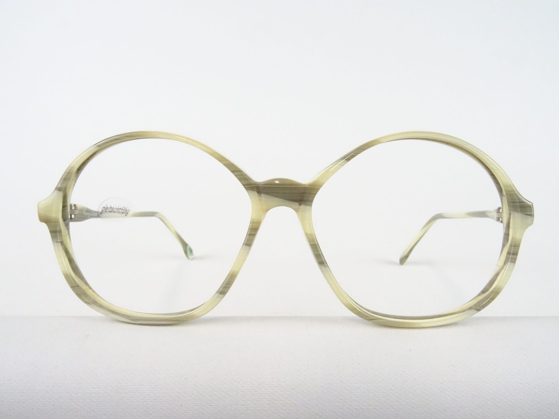 Helle Vintage Brillenfassung Conquistador  Hippie/Boho Damen Vintage Kunststoffgestell große Glasform 56-16 Gr. M