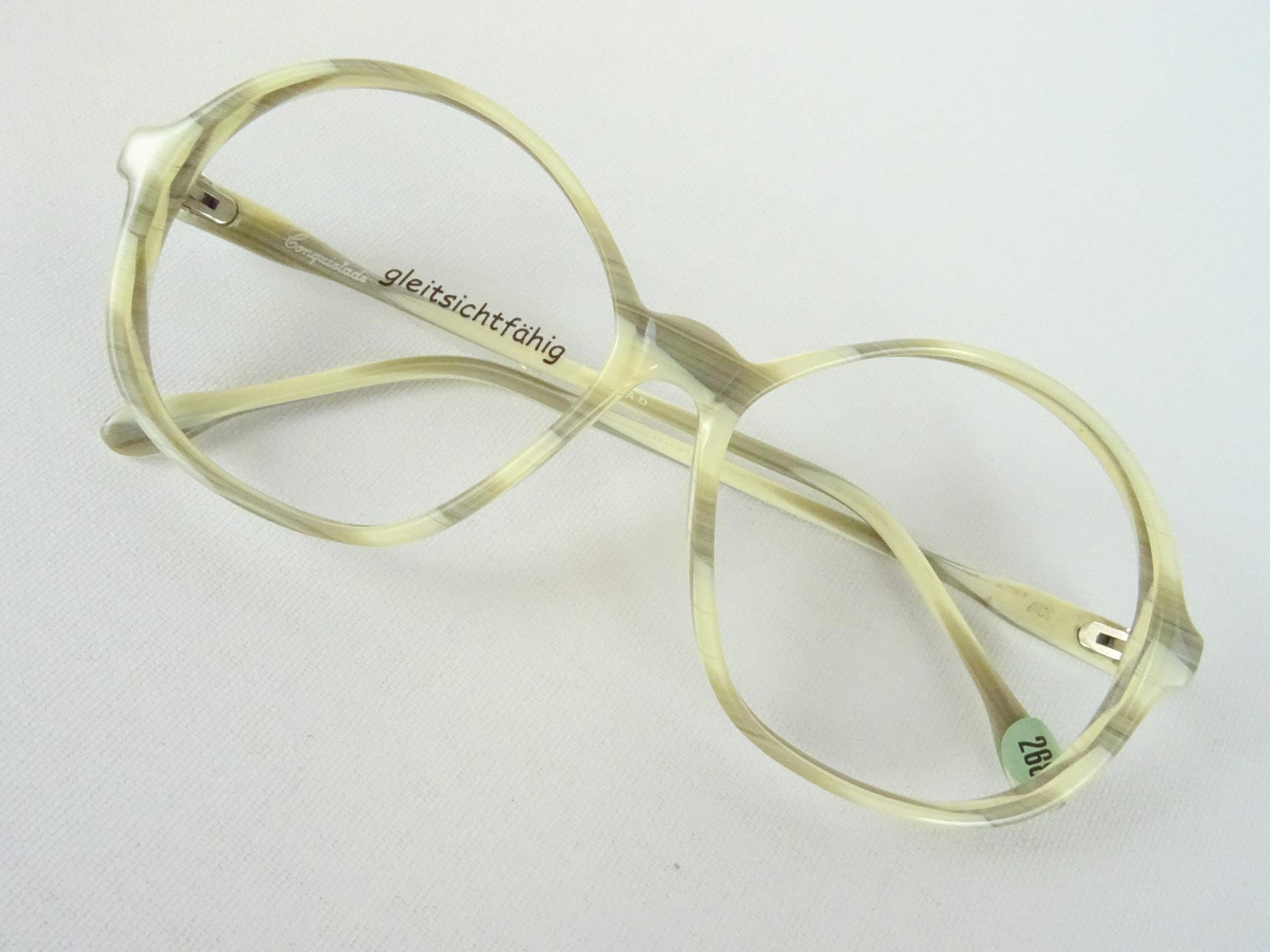 Helle Vintage Brillenfassung Conquistador  Hippie/Boho Damen Vintage Kunststoffgestell große Glasform 56-16 Gr. M – Bild 2