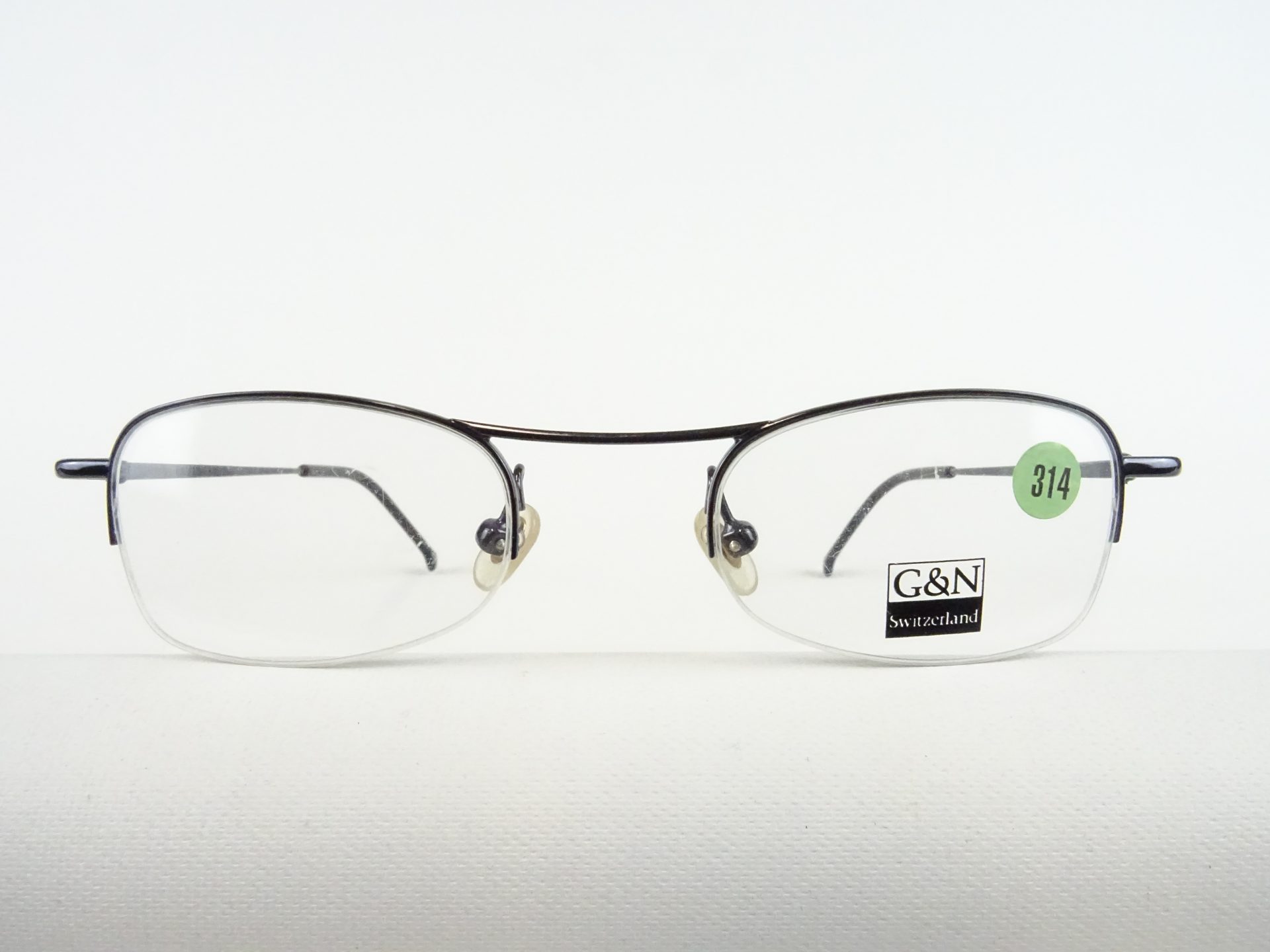 Brille Metallgestell schwarz-blau ohne Unterrand sportlich sehr kleines/schmales Gesicht Marke Götti + Niederer Gr. S