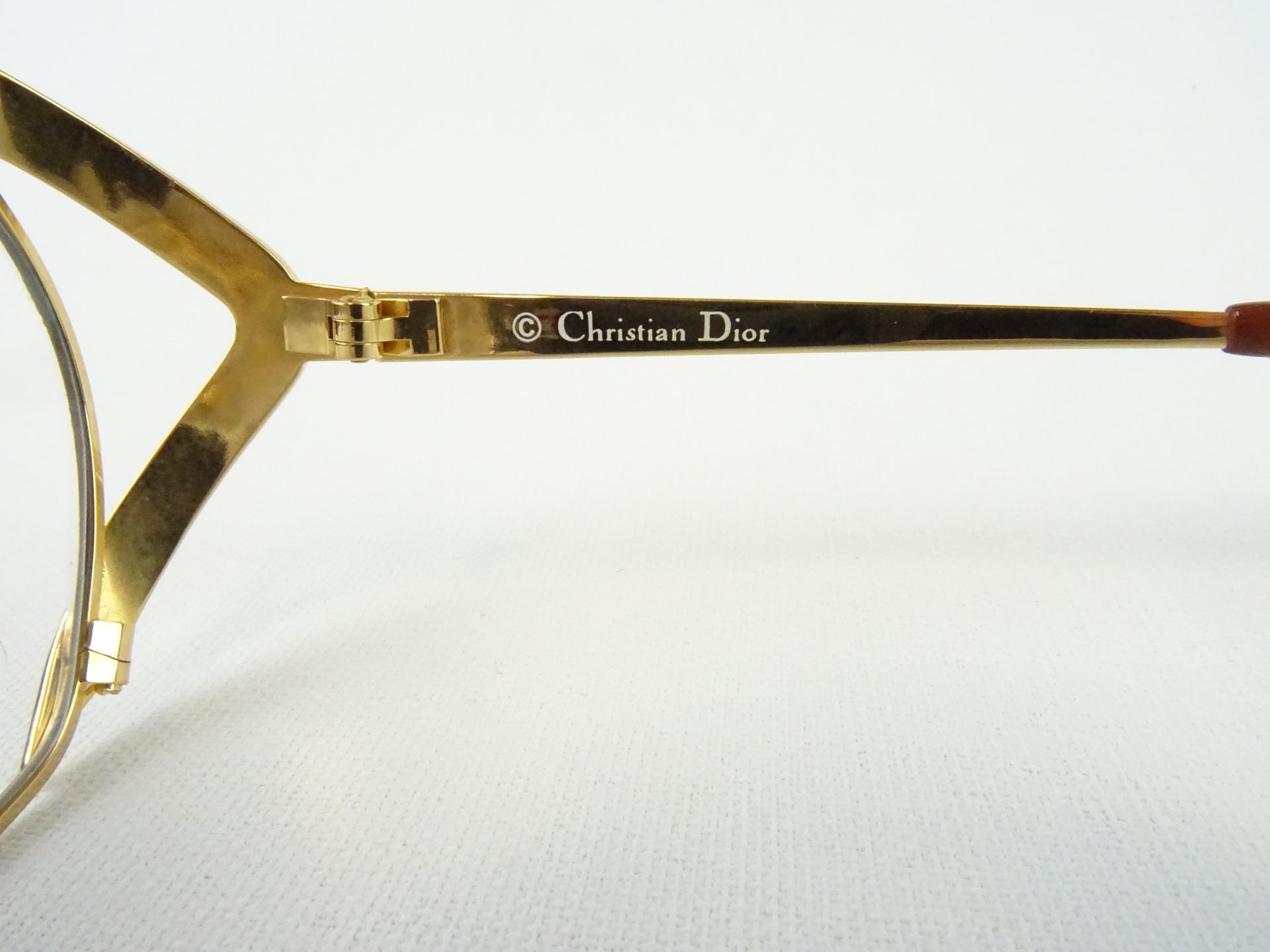 Christian Dior Brille 2705 Schmuckbrille große Gläser Vintage Metallgestell gold-grün-lila 55-11 Luxusmarke Gr. M – Bild 6