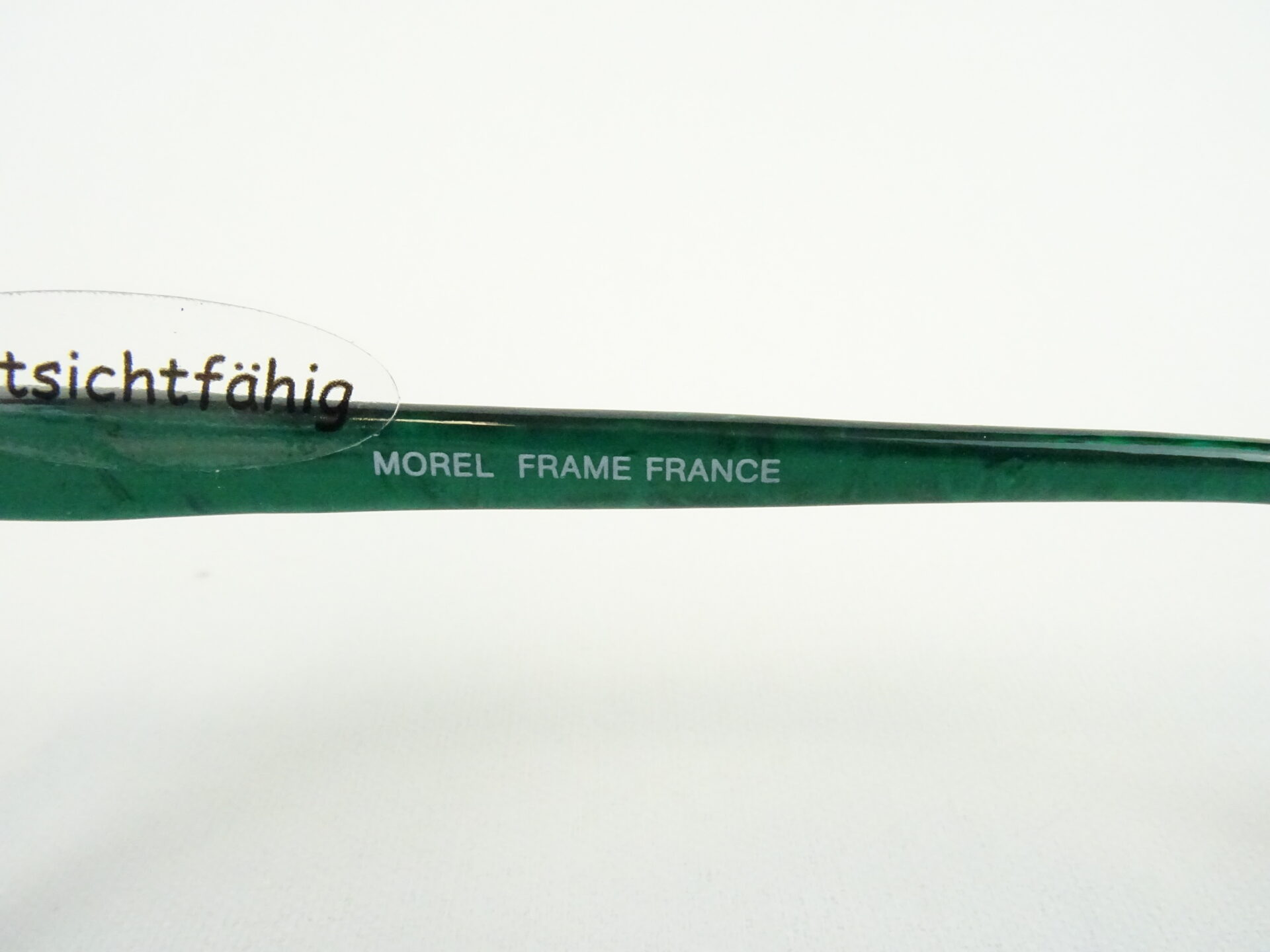 Transparent-grüne Brille Kunststofffassung Damenbrille Vintage Boho große Glasform ohne Nasenstege Gr. M – Bild 5