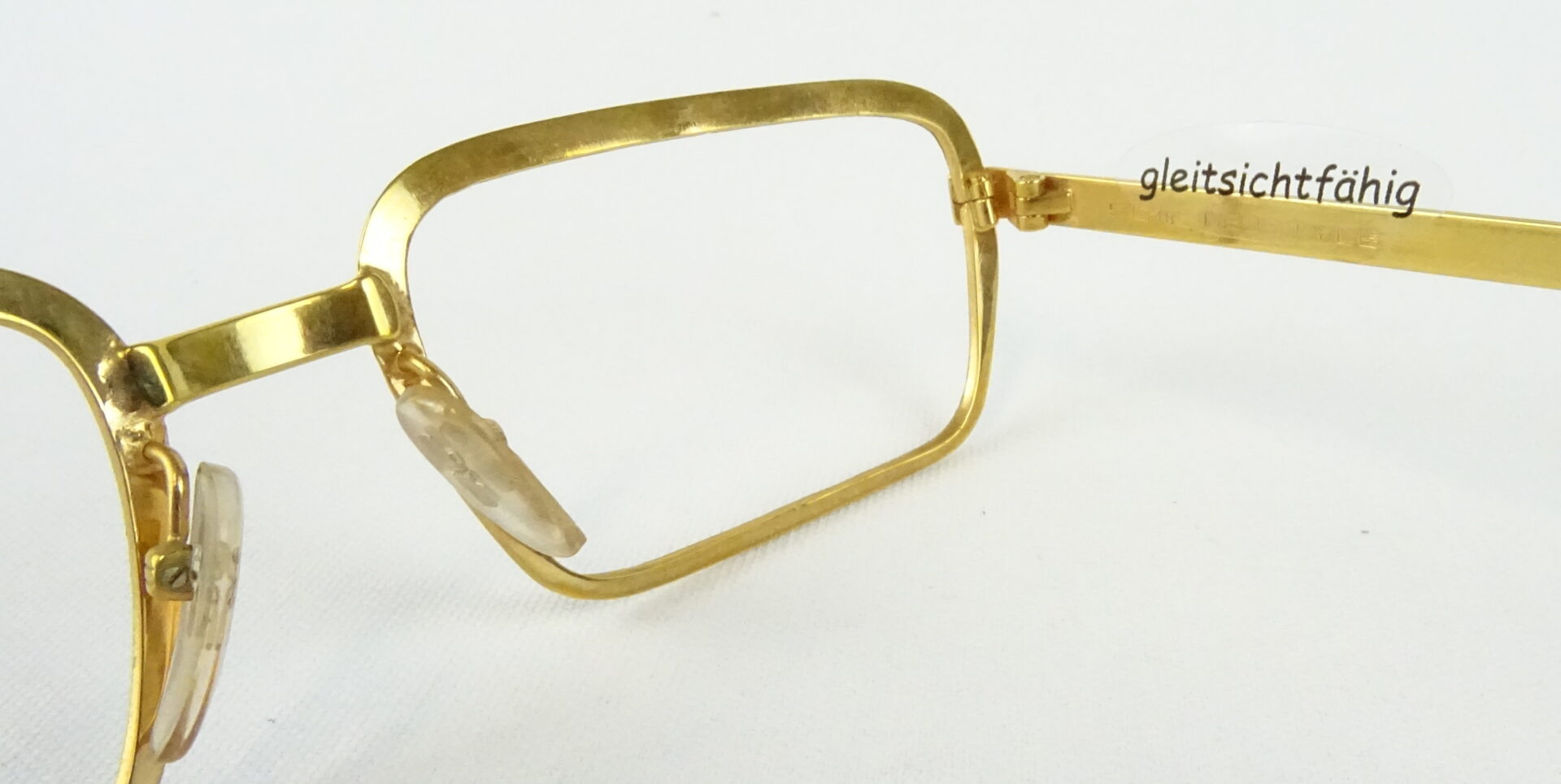Kastige 60/70er Jahre Herrenbrille von Neostyle seltene Vintagebrillen Metallgestell gold breiter Rand eckig Gr. M – Bild 5