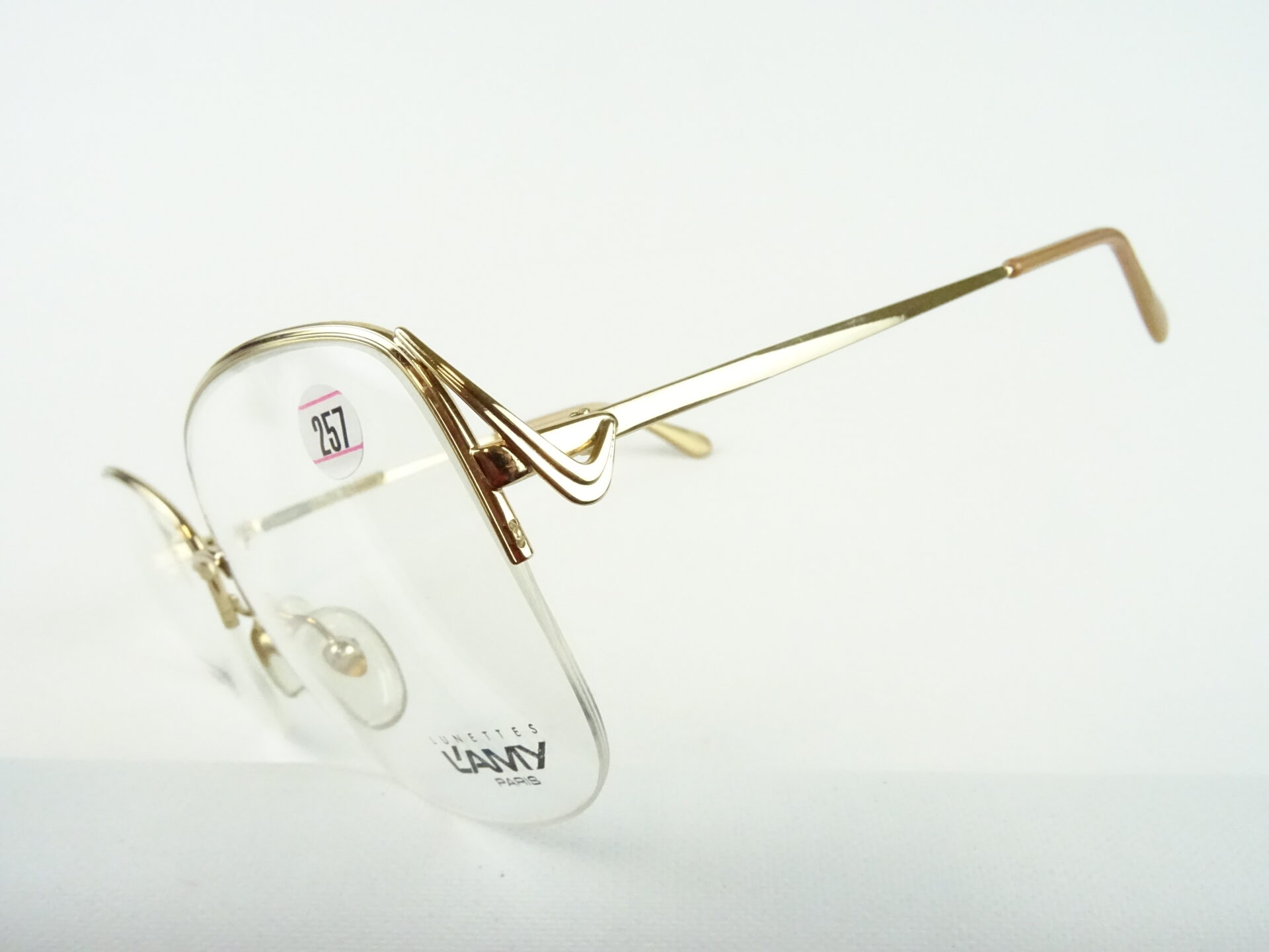 L'Amy Brille Vintage für Damen Metallfassung gold elegant, extragroße Gläser ohne Unterrand Boho Gr. M – Bild 7